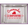 Sticker Commandez a Emporter restaurant signaletique vitrine commerce devanture lettrage adhesif calicot vitrophanie boulangerie