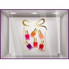 Sticker Cadeau Vernis Noël adhésif autocollant vitrophanie calicot  magasin boutique enseigne 