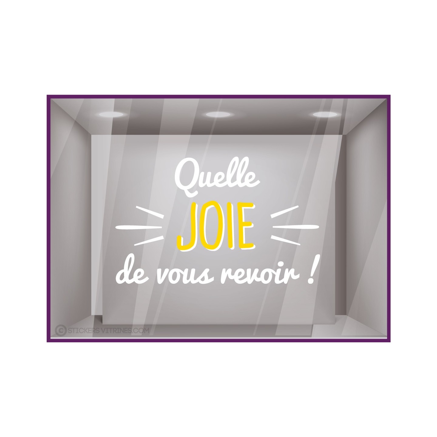 Sticker Quelle joie de vous revoir BOUTIQUE CALICOT LETTRE AUTOCOLLANTE ADHESIF  COMMERCE DECORATION LIBRAIRIE MODE