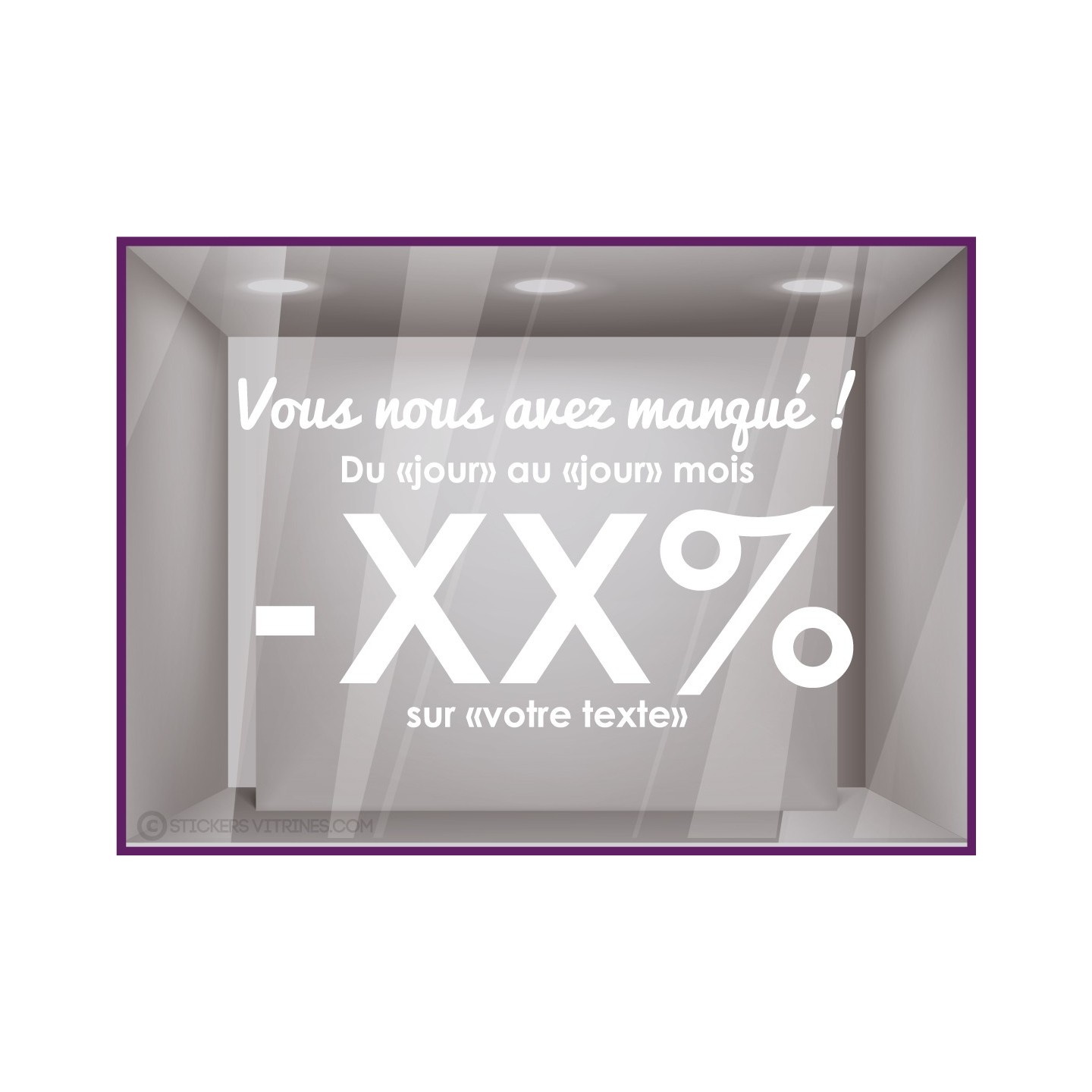 Sticker Vous nous avez manque personnaliser vitrine devanture calicot covid restaurant commerce boutique mode magasin enseigne