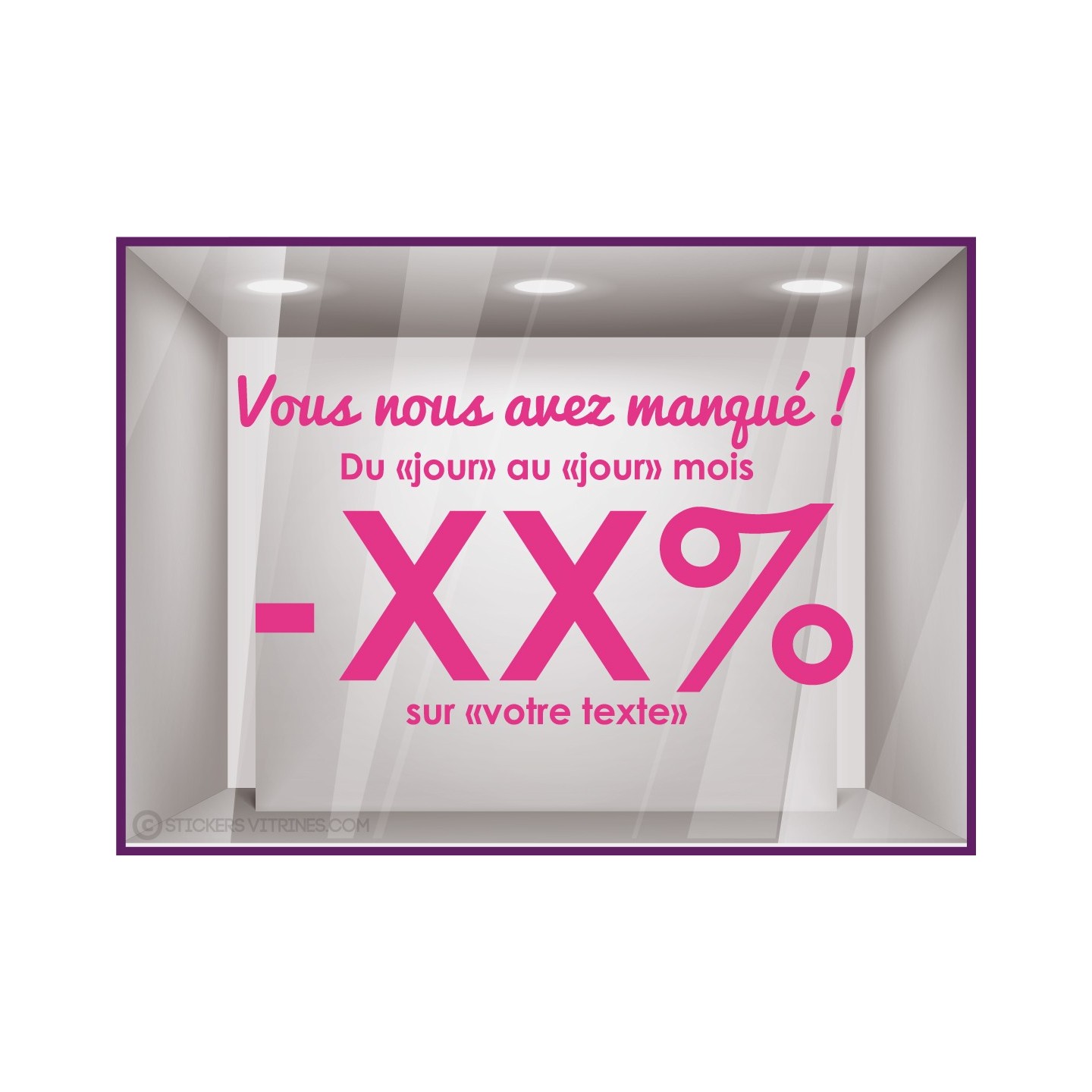 Sticker Vous nous avez manque personnaliser vitrine devanture calicot covid restaurant commerce boutique mode magasin enseigne