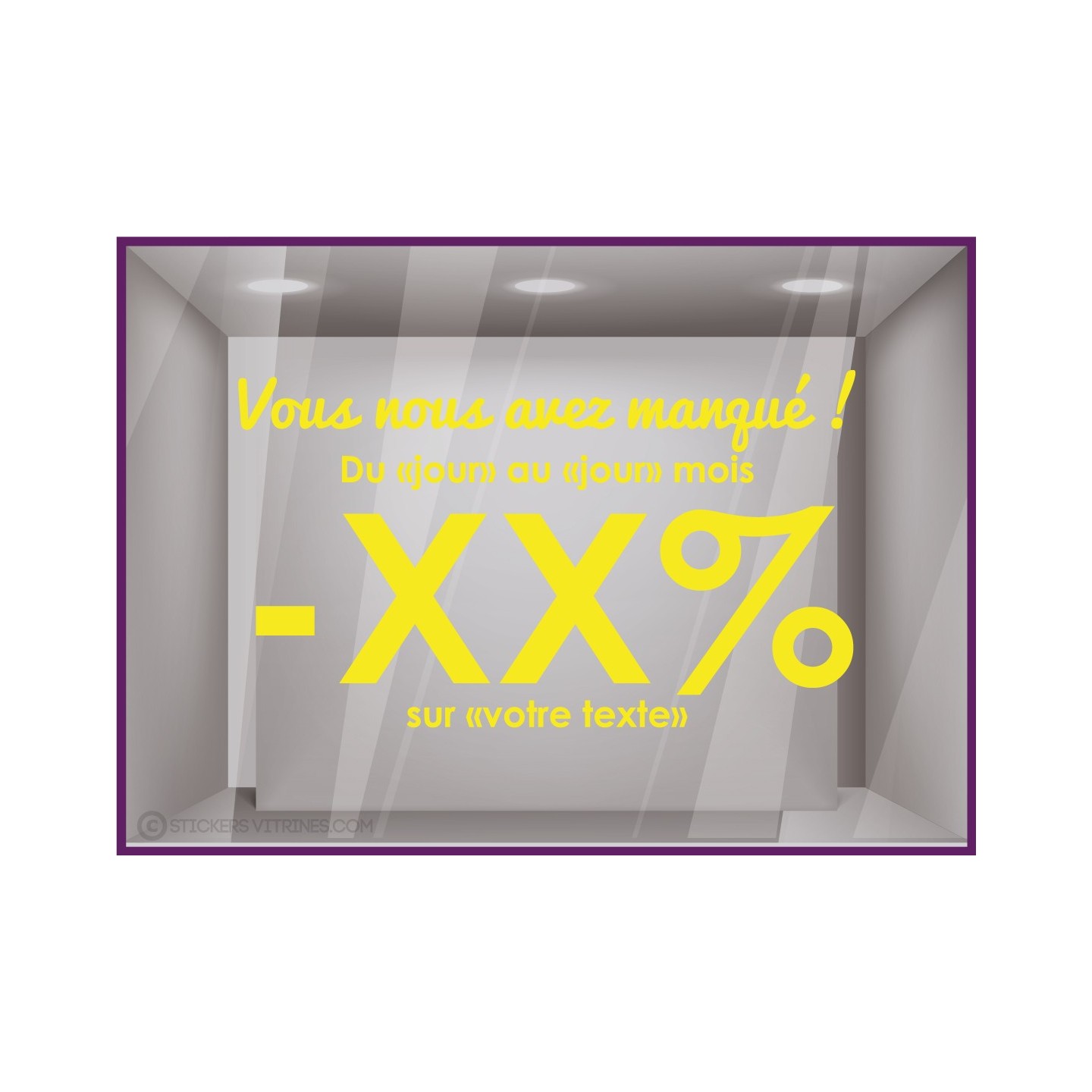 Sticker Vous nous avez manque personnaliser vitrine devanture calicot covid restaurant commerce boutique mode magasin enseigne