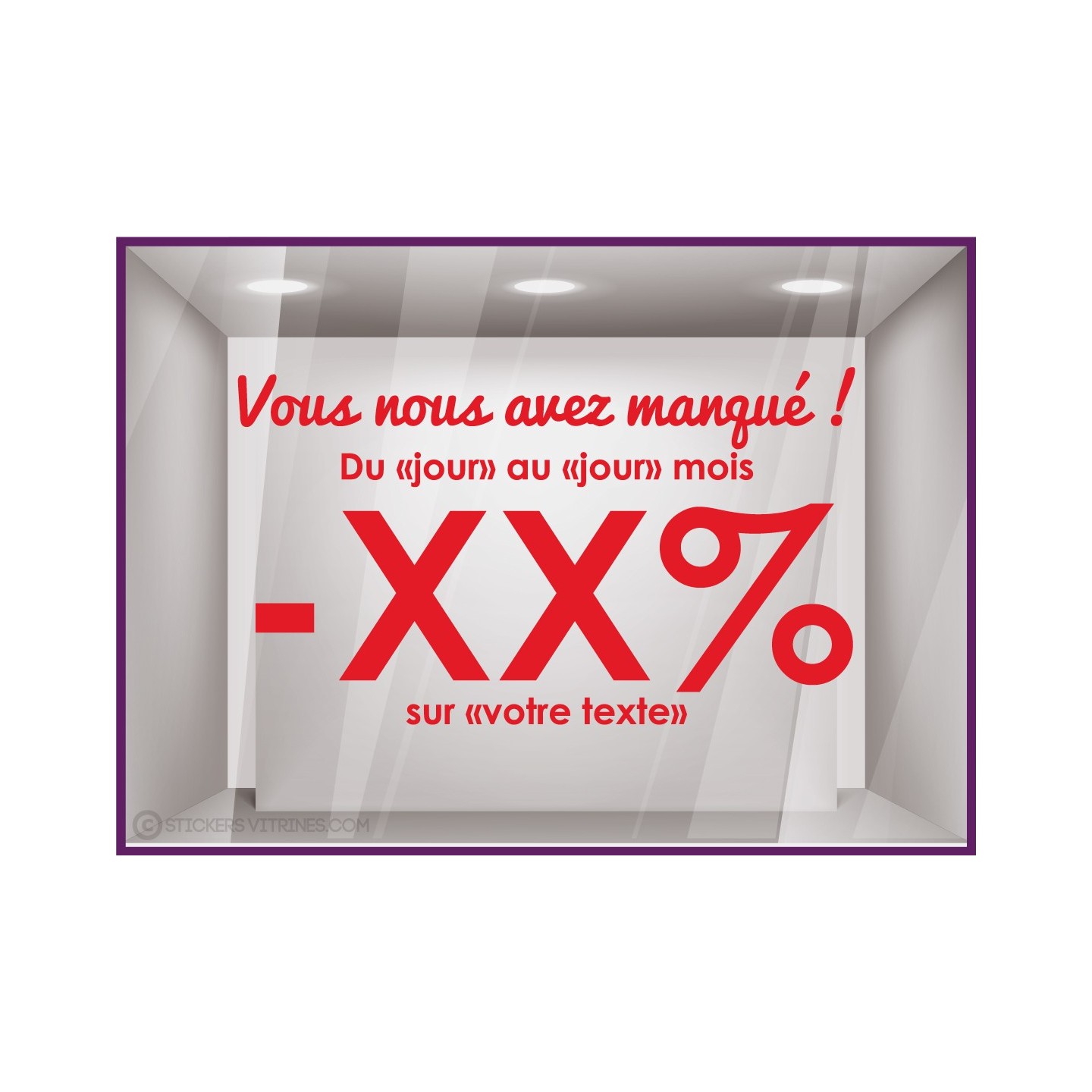 Sticker Vous nous avez manque personnaliser vitrine devanture calicot covid restaurant commerce boutique mode magasin enseigne