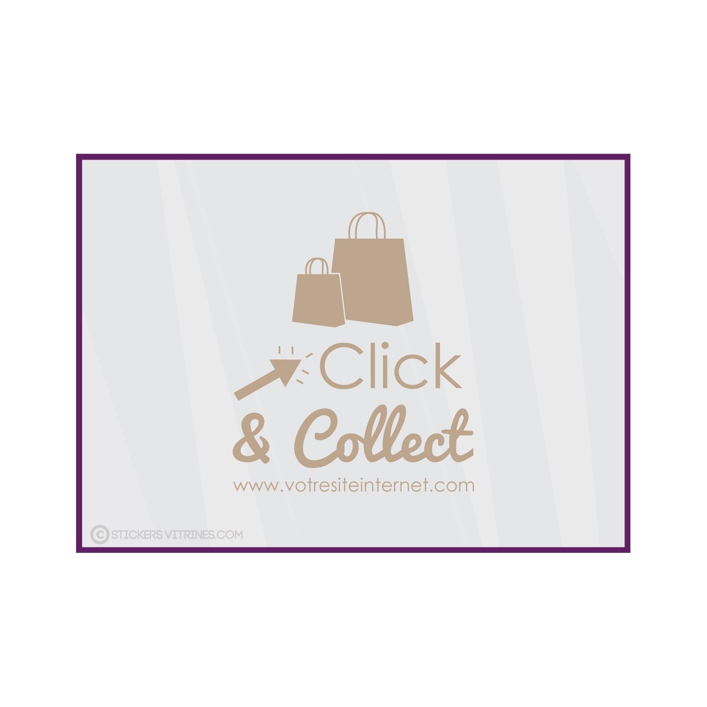 STICKER CLICK AND COLLECT PERSONNALISER VITRINE COMMERCE RESTAURANT TRAITEUR MAGASIN MODE BIJOUTERIE