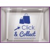 STICKER CLICK AND COLLECT PERSONNALISER VITRINE COMMERCE RESTAURANT TRAITEUR MAGASIN MODE BIJOUTERIE