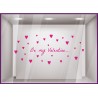 Sticker Be My Valentine Petits Coeurs saint valentin devanture vitrine magasin mode boutique femme lettrage autocollant vitre