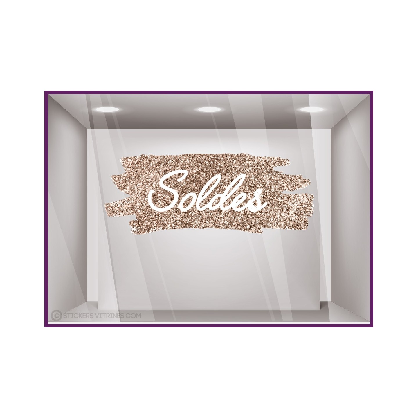 Sticker Soldes devanture fournisseur mode promotion offre promotionnelle destockage braderie liquidation calicot vitre adhesif