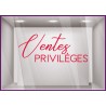 Sticker Ventes Privileges BOUTIQUE IDEE DECORATION COMMERCE VITRINE IMPRIMEUR VITRES MAGASIN BIJOUTERIE PRIVEES BRADERIE ADHESIF