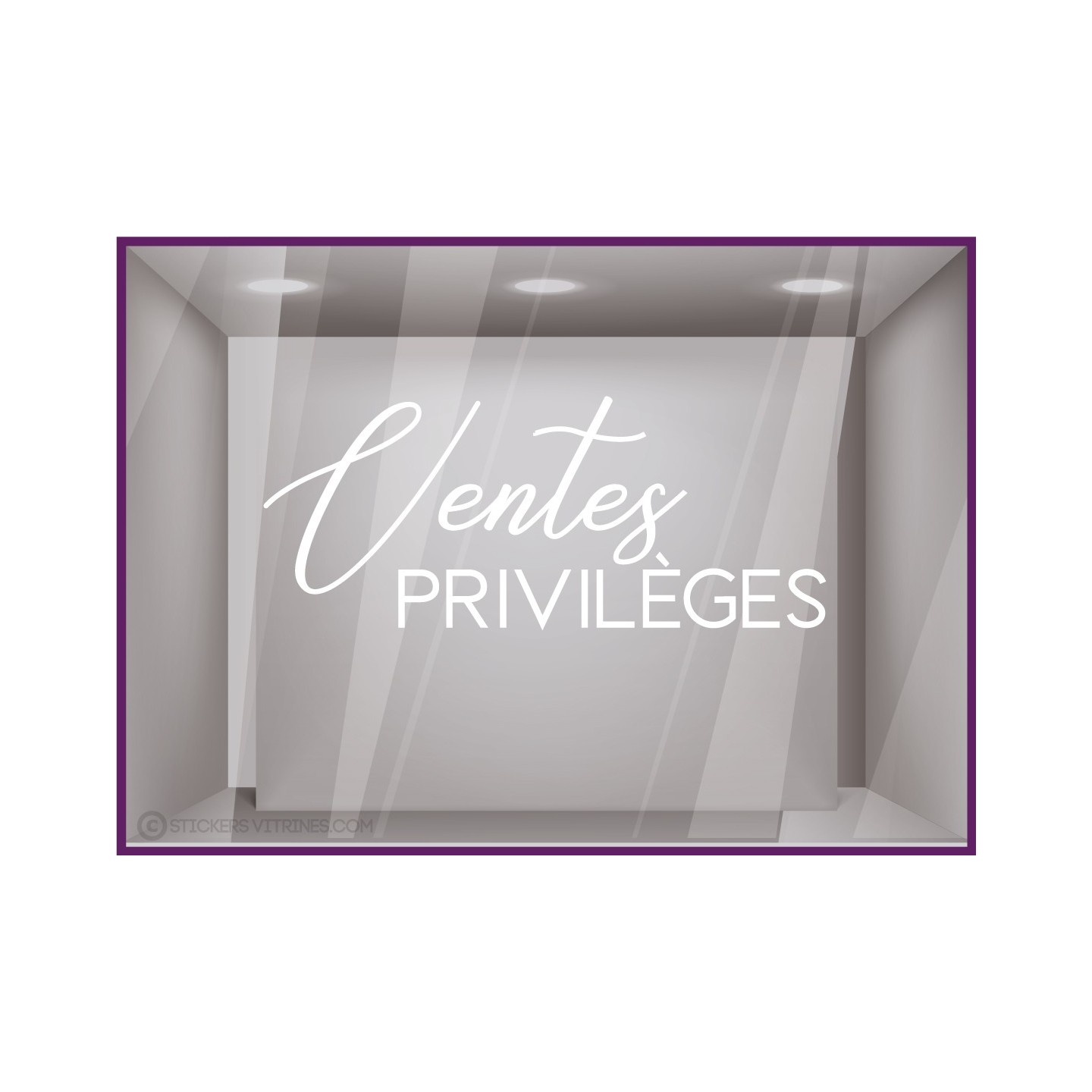Sticker Ventes Privileges BOUTIQUE IDEE DECORATION COMMERCE VITRINE IMPRIMEUR VITRES MAGASIN BIJOUTERIE PRIVEES BRADERIE ADHESIF