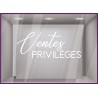 Sticker Ventes Privileges BOUTIQUE IDEE DECORATION COMMERCE VITRINE IMPRIMEUR VITRES MAGASIN BIJOUTERIE PRIVEES BRADERIE ADHESIF