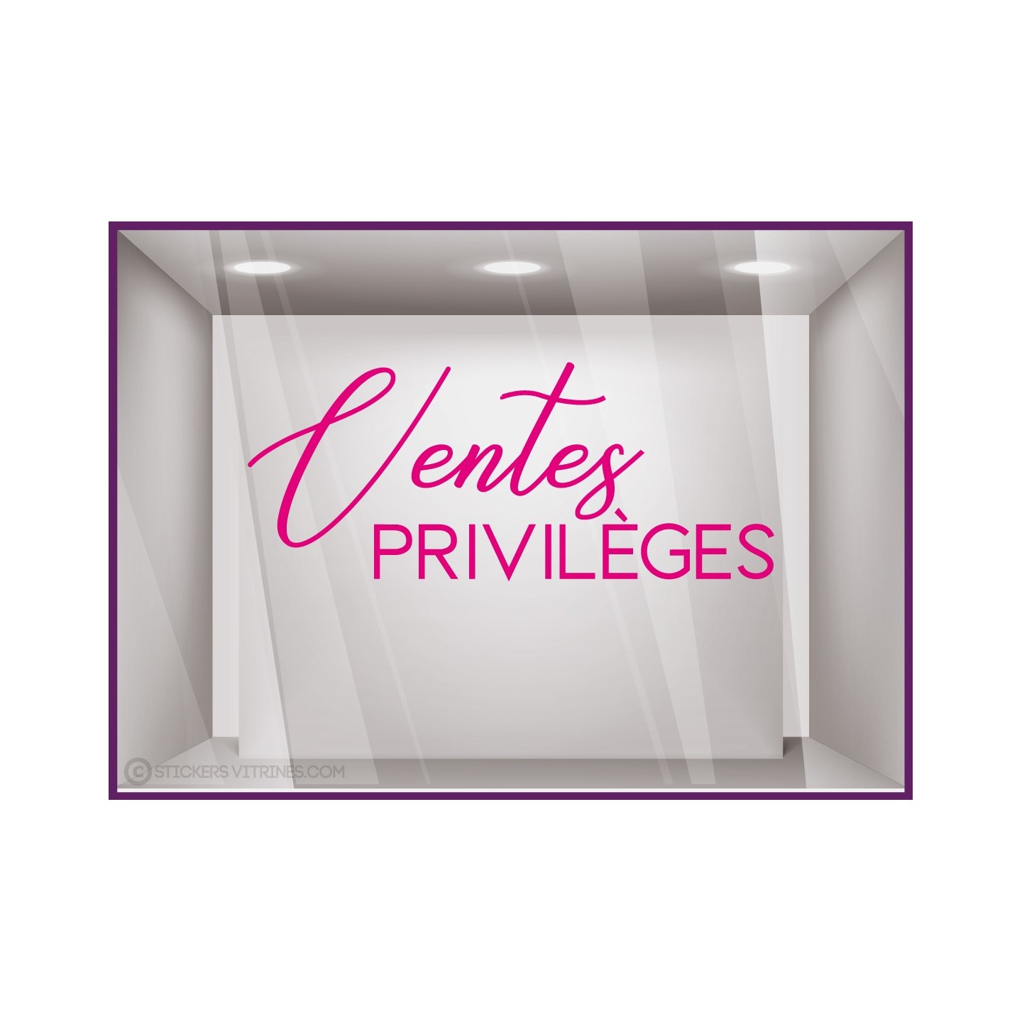 Sticker Ventes Privileges BOUTIQUE IDEE DECORATION COMMERCE VITRINE IMPRIMEUR VITRES MAGASIN BIJOUTERIE PRIVEES BRADERIE ADHESIF