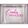 Sticker Ventes Privileges BOUTIQUE IDEE DECORATION COMMERCE VITRINE IMPRIMEUR VITRES MAGASIN BIJOUTERIE PRIVEES BRADERIE ADHESIF