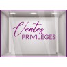 Sticker Ventes Privileges BOUTIQUE IDEE DECORATION COMMERCE VITRINE IMPRIMEUR VITRES MAGASIN BIJOUTERIE PRIVEES BRADERIE ADHESIF