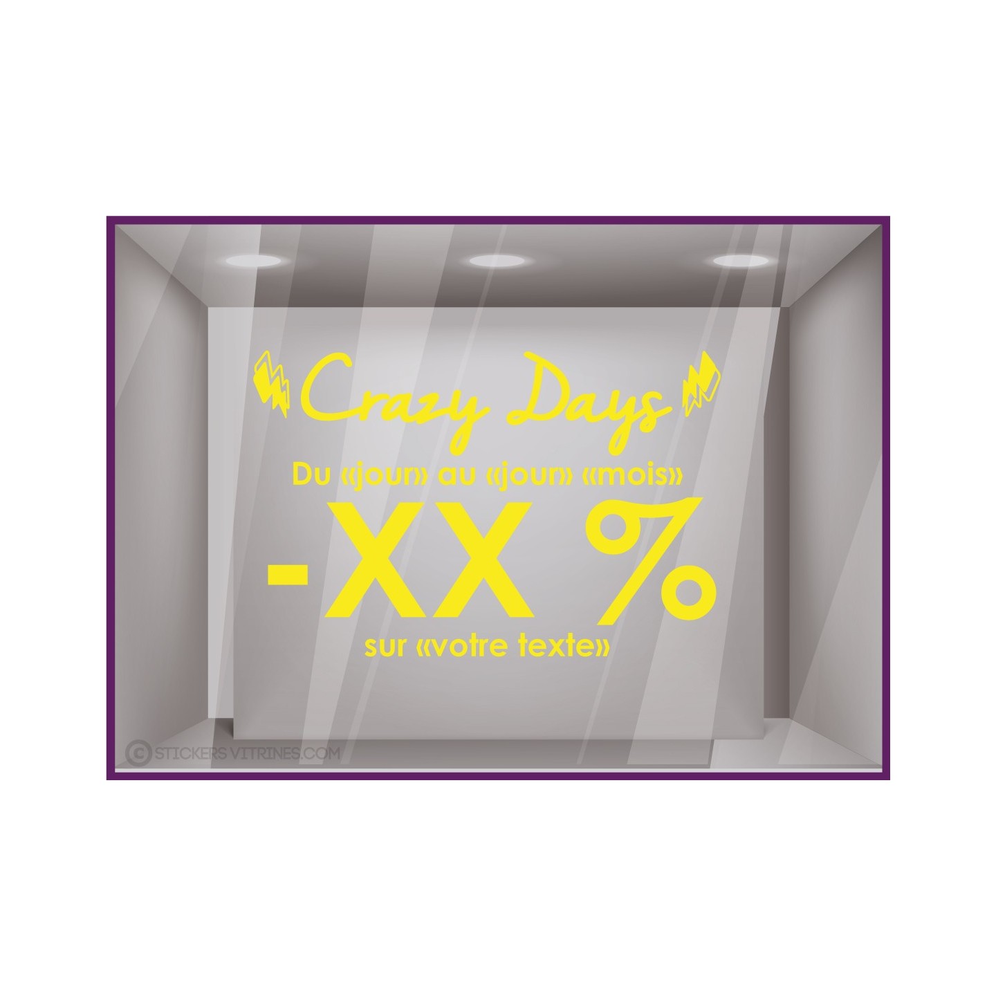 Sticker Promotions Crazy Days personnaliser MAGASIN IDEE DECORATION CALICOT AUTOCOLLANT PUBLICITAIRE VITRINE VITRES IMPRIMEUR
