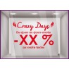 Sticker Promotions Crazy Days personnaliser MAGASIN IDEE DECORATION CALICOT AUTOCOLLANT PUBLICITAIRE VITRINE VITRES IMPRIMEUR