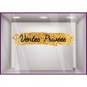 Sticker Bandeau Ventes privees paillete or devanture vitrine soldes promotions calicot lettrage autocollant adhesif mode magasin
