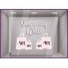 Sticker Shopping Week Sacs calicot autocollant lettrage vitrophanie devanture magasin mode maroquinerie ventes privees promotion