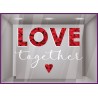 Sticker Love Together Saint-Valentin fleuriste bijouterie mode lettrage adhésif vitrophanie printemps vitrine