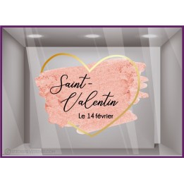Sticker Coeur Paillettes Saint-Valentin autocollant lettrage adhesif magasin Calicot bijouterie beaute mode idée deco