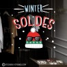 Sticker Winter Soldes Bonnets hivers remises reduction offre magasin commerce vitre adhesif calicot vitrophanie idee deco