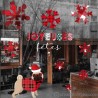 KIT DE STICKERS BOULEDOGUE NOEL FETES DECO MODE MAROQUINERIE HIVER BOUTIQUE VITRINE ADHESIF VITROPHANIE 