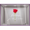 STICKER FEMMES JE VOUS AIME JOURNEE FLEURISTE ADHESIF AUTOCOLLANT FLEUR LETTRAGE ROSE