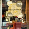 Sticker Pastille Destockage Pourcentages promotions soldes calicot adhésif autocollant devanture 