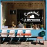 Sticker Commandez a Emporter restaurant signaletique vitrine commerce lettrage autocollant vitrophanie pizzeria