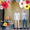 KIt de stickers fleurs géantes Printemps Mode Fleuriste Calicot autocollant Devanture Vitrine 