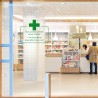 Sticker Horaires a personnaliser spécial pharmacie vitrine adhésif vitrophanie devanture signalétique