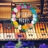 Sticker Couronne Joyeuses Paques oeufs vitrophanie boulangerie patisserie epicerie chocolaterie décoration magasin