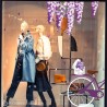 Kit de stickers velo glycines Printemps magasin lettrage fleurs hello spring autocollant vitrines mode deco calicot