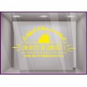 Sticker on reste en contact magasin boutique mode decoration vitrophanie covid adhesive autocollant devanture
