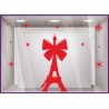 Kit de Stickers Tour Eiffel Noeud Paris vitrophanies décoration bijouterie étoiles publicitaire Noël Réveillon