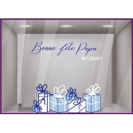 ADHESIF-VITRINE-FETE DES PERES-CADEAU-COMMERCE-DECORATION-BOUTIQUE-DEVANTURE-FABRICANT