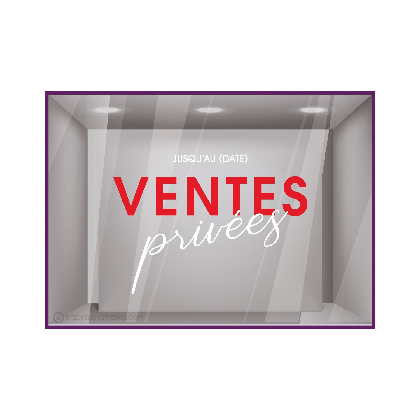 STICKER--SOLDES-VENTES PRIVEES-OFFRE-CALICOT-VITRINE-MAGASIN-DECO-LETTRAGE-ADHESIF-PROMOTIONS-COMMERCE