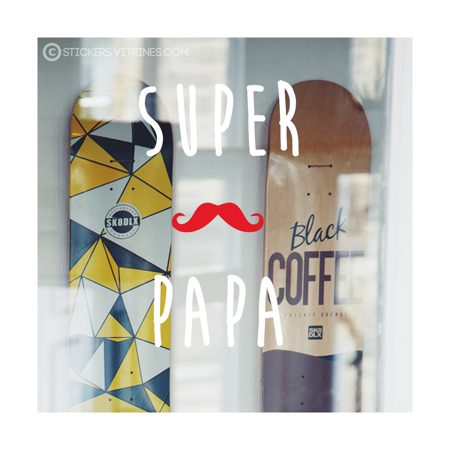 Sticker-fete des peres papas-lettrage autocollant-mode-maroquinerie-boutique-commerce-devanture