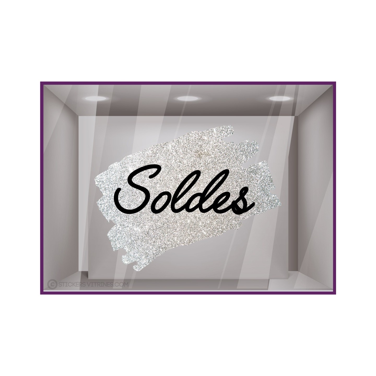 Sticker-Vitrophanie-Destockage-Lettrage adhesif-Magasin-Devanture-paillette-calicot-geant-soldes