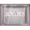 Autocollant-Soldes-Liquidation-Ete-Promotion-Commerce-Lettrage adhesif-Devanture-idee deco-cerise