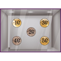 STICKER-OFFRE-AUTOCOLLANT GEANT-CALICOT-VITRINE-MAGASIN-DECO-ADHESIF-PROMOTIONS-COMMERCE