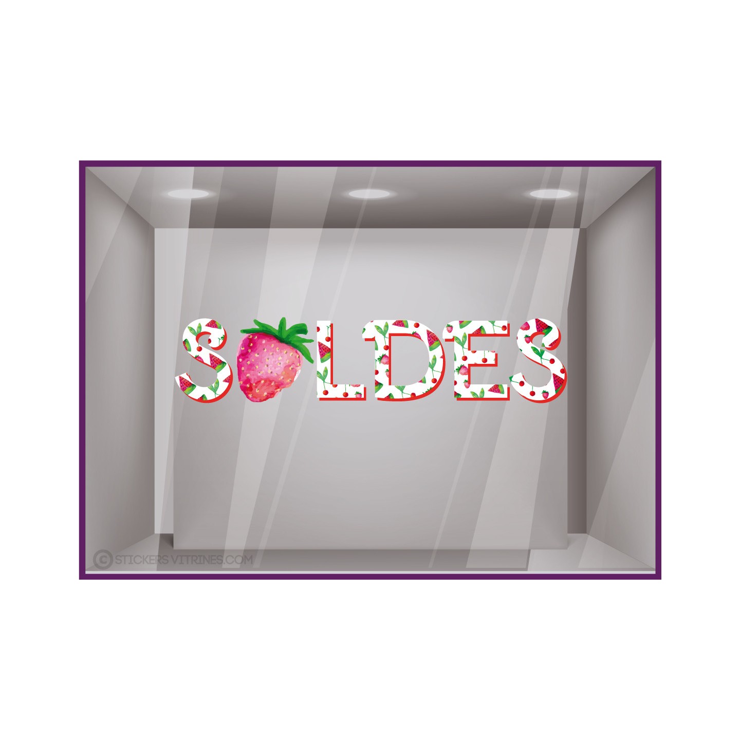 Lettrage autocollant-Soldes-Liquidation-Ete-Devanture-Boutique-Mode-Promotions-Vitrine-fraise-idee deco-fournisseur