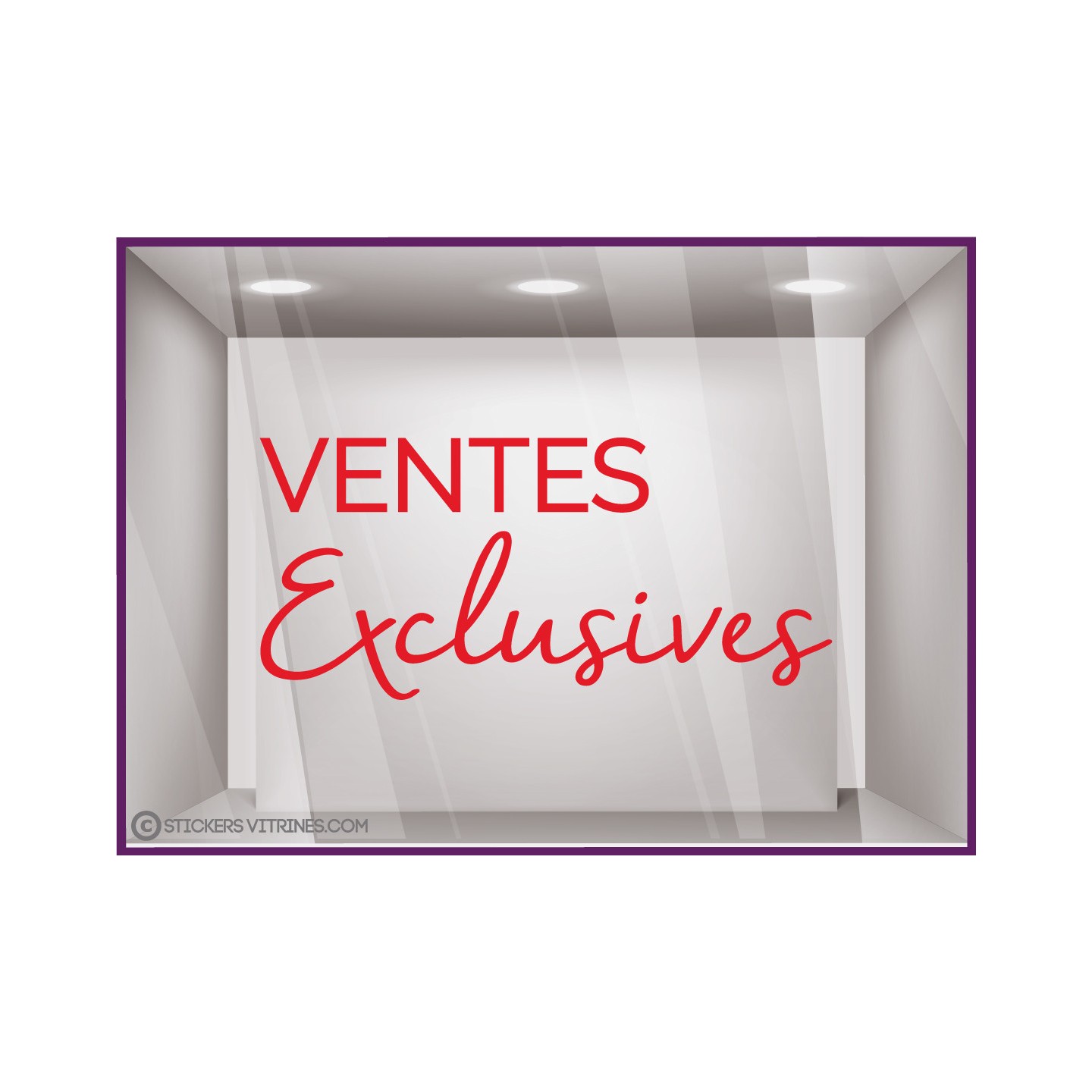 AUTOCOLLANT-SOLDES-BRADERIE-VITRE-COMMERCE-DECORATION-LETTRAGE-REDUCTION-VENTES EXCLUSIVES
