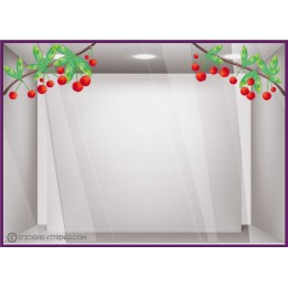 Sticker-Cerises-Vitrophanie-Vitrine-Boutique-Branche-Cerisier-Fleuriste-ete-idee deco-commerce-autocollant