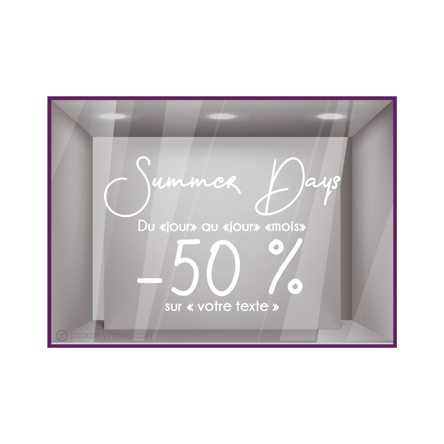 POURCENTAGE-LETTRES AUTOCOLLANTES-VENTES-PRIVEES-ETE-REMISE-VITRINE-BOUTIQUE-MODE