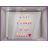 Vitrophanie-Plage-Lettrage adhesif-Vitrine-Commerce-Bar-C est l amour a la plage-Autocollant