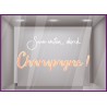Vitrophanie-Save water drink Champagne-Lettrage adhesif-Vitrine-Commerce-Bar-Vin-Sticker