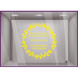Sticker-Couronne-horaires a personnaliser-bistro-devanture-vitrine-fleuriste-lettrage-boutique-fleur