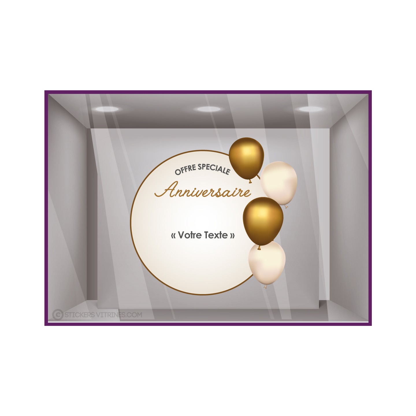 STICKER-ANNIVERSAIRE-CALICOT-VITRINE-MAGASIN-DECO-LETTRAGE-ADHESIF-MODE-COMMERCE-ballons