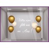VITROPHANIE-DECORATION-ADHESIF-MAGASIN-COMMERCE-VITRE-LETTRAGE AUTOCOLLANT-ANNIVERSAIRE-BALLON