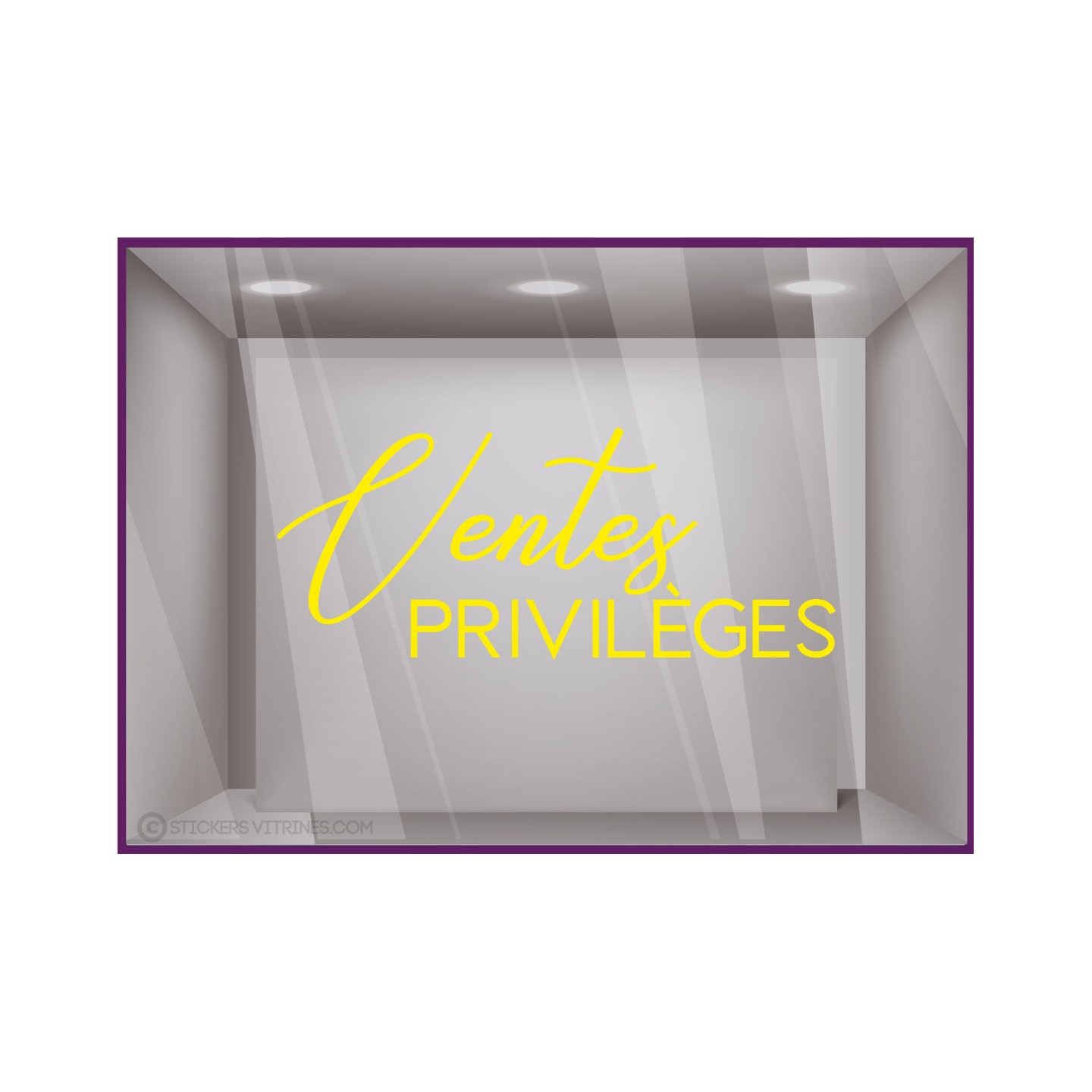 Sticker Ventes Privileges BOUTIQUE IDEE DECORATION COMMERCE VITRINE IMPRIMEUR VITRES MAGASIN BIJOUTERIE PRIVEES BRADERIE ADHESIF